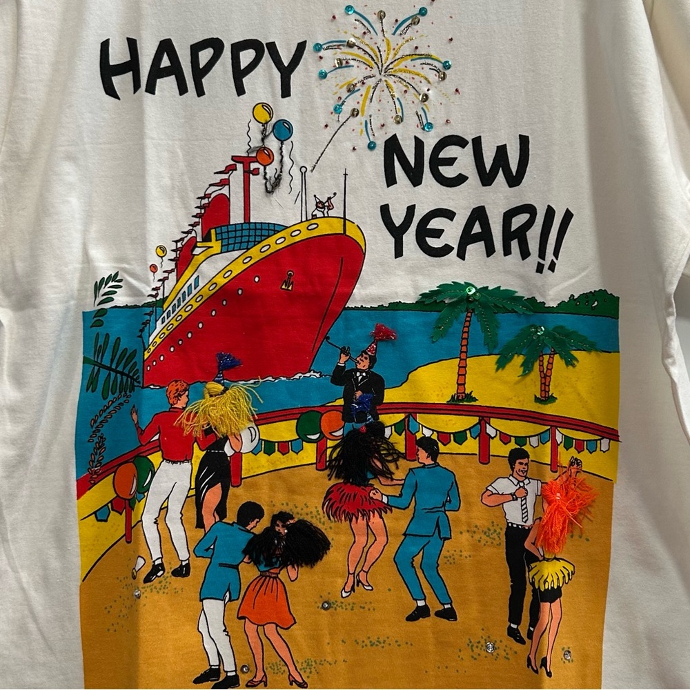 VINTAGE 90’s 3-D HAPPY NEW YEAR 🎊 ARPILLERA T-SHIRT